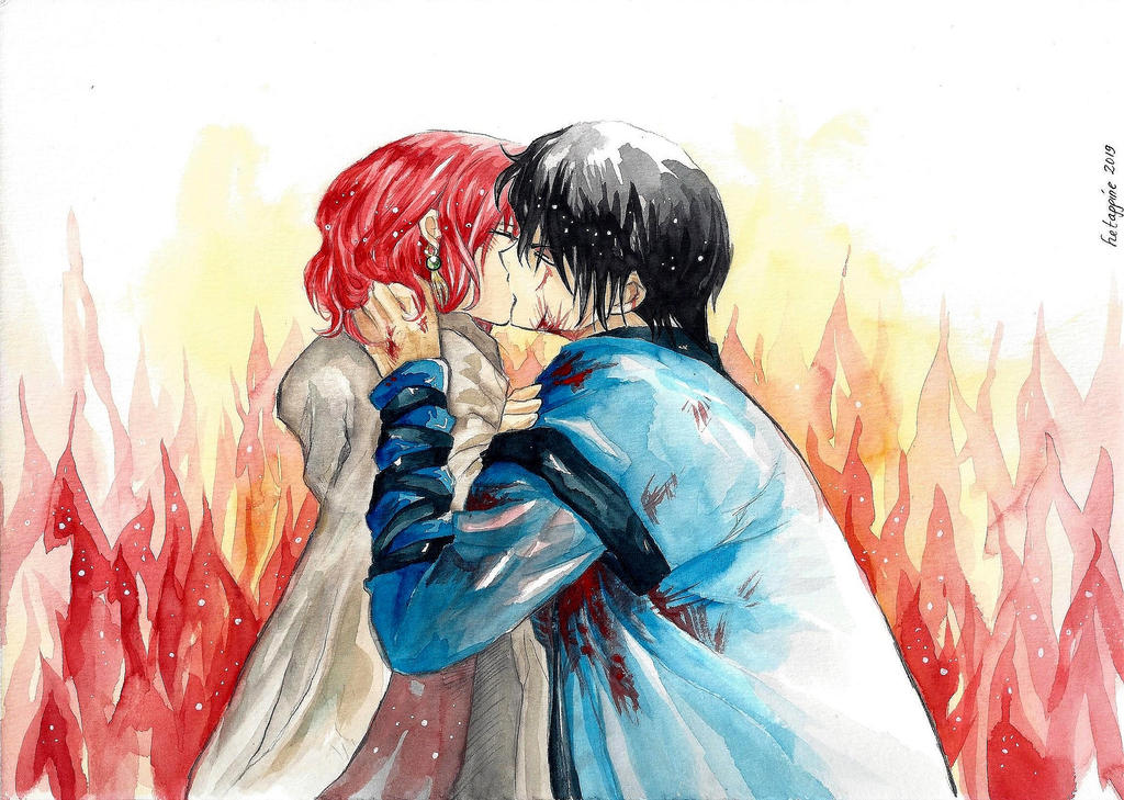 Yona and Hak Kiss by hetappine on DeviantArt