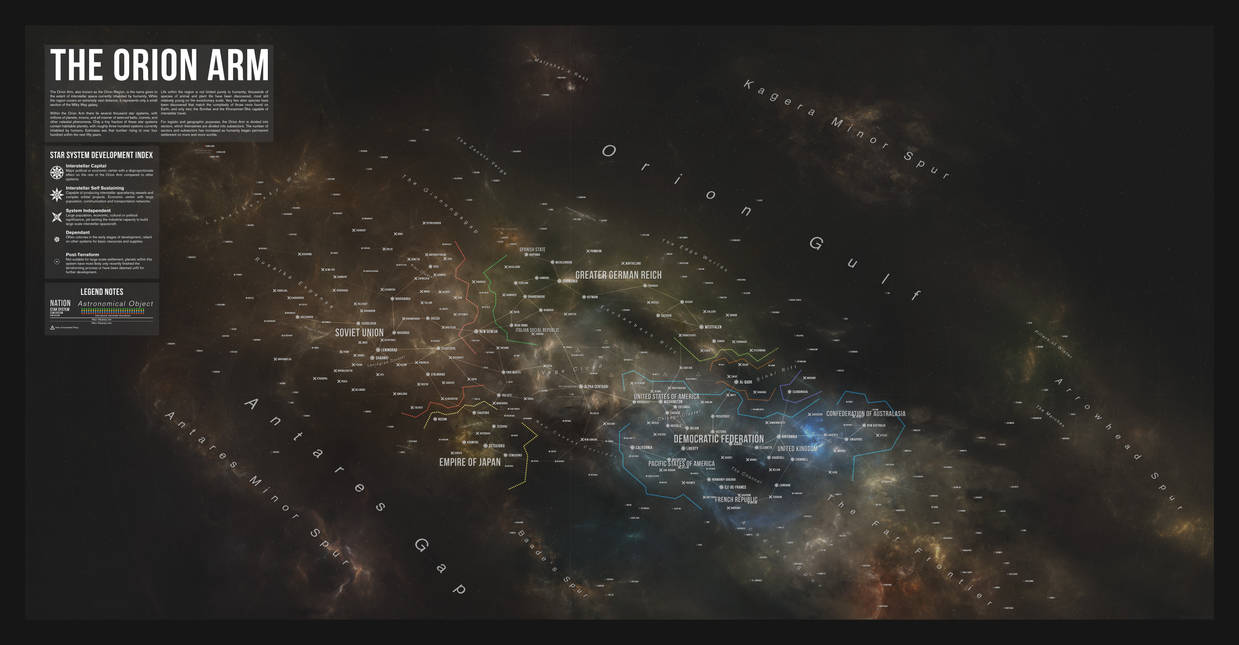 Map of the Orion Arm in 2289 (2017 Edition) by DawnofVictory2289