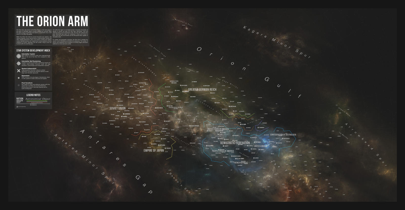 Map of the Orion Arm in 2289 (2017 Edition)