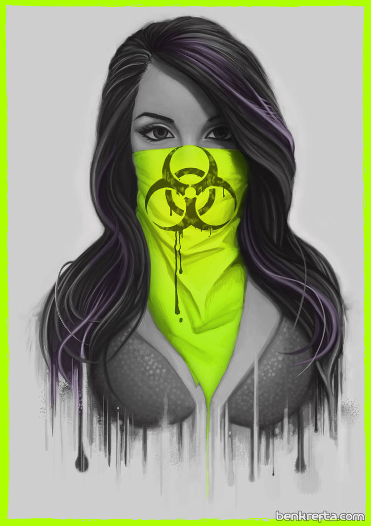 Masked Girl - Green by Bomu