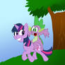 Twilight and Spike Colored