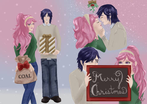 Chrom and Olivia Kawaii Christmas Photo fun