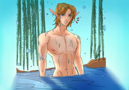 Link caught bathing by artcana-vi-lovers