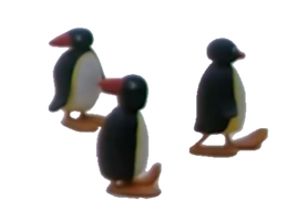 Pingu, Pingo and Pingg running away vector