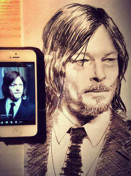 Portrait of Norman Reedus with pic I used...