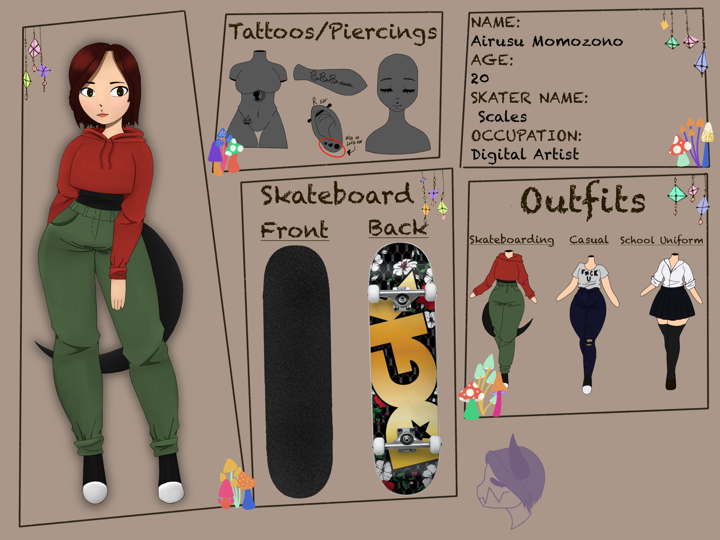 SK8 the Infinity OC] Nakaseno Rea Character Sheet by DecoPlum18 on  DeviantArt