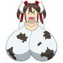 Bust of Sukimi the cow-girl (colored)