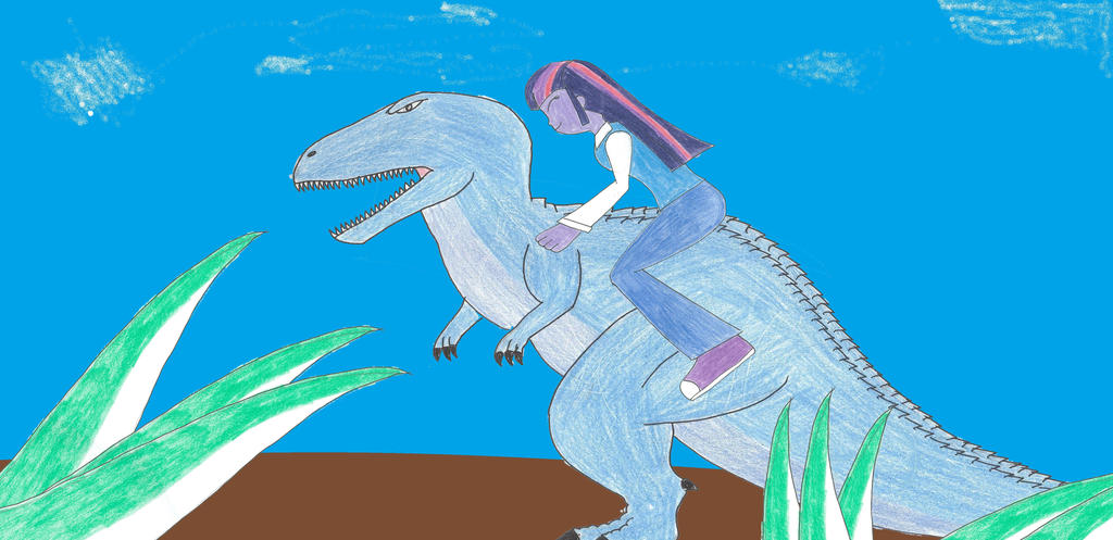 Twilight riding a T Rex by KingShisa08 on DeviantArt