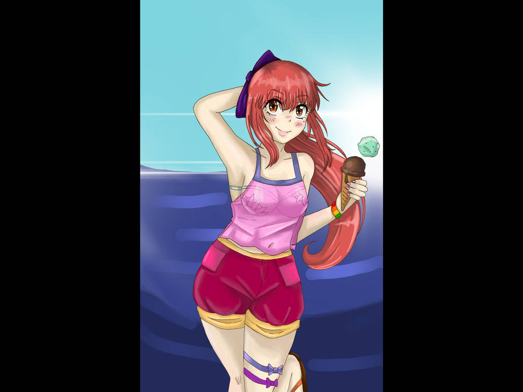 Anime Girl At The Beach By BismayDraws On DeviantArt anime-girl-at-the-beach-by-bismaydraws-on-deviantart