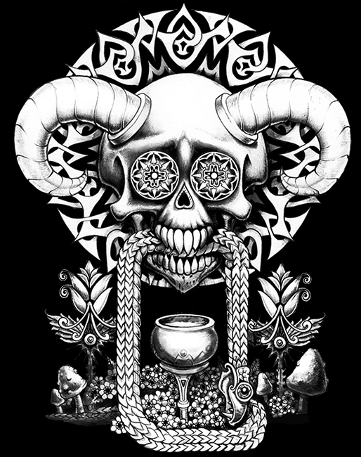 skull and snake