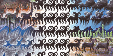 Escher tessellation Rams