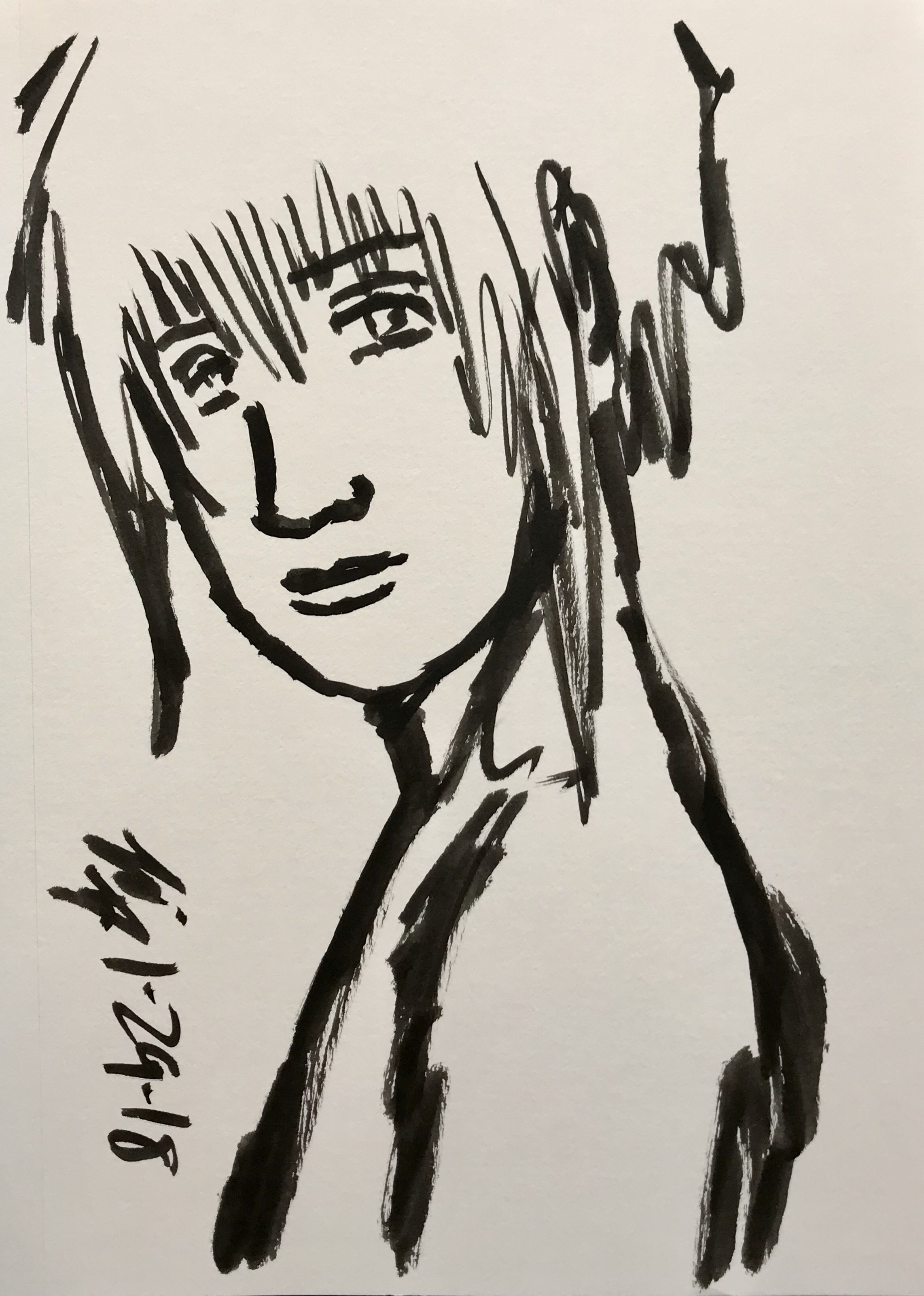 20180129-02 - Ink brush pen - character portrait by ArtCresc on DeviantArt