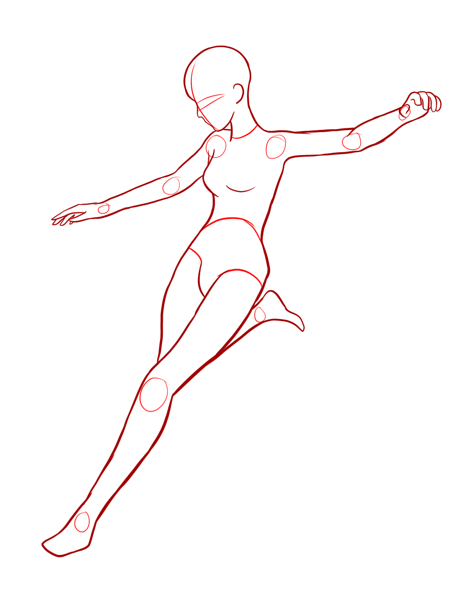 Anime Girl Poses - Female jumping pose