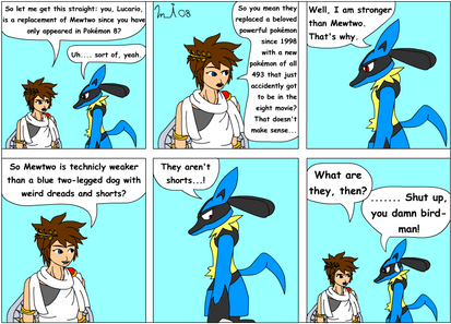 Pit talks to Lucario