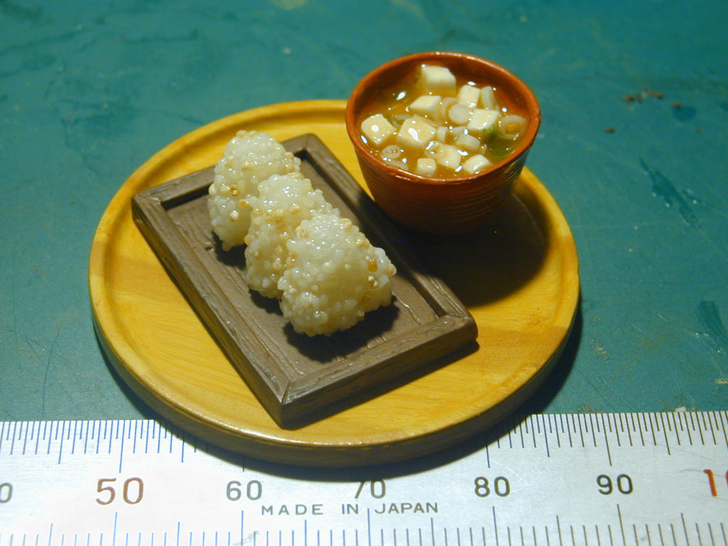 1:6 miniature MIsosoup and Rice balls