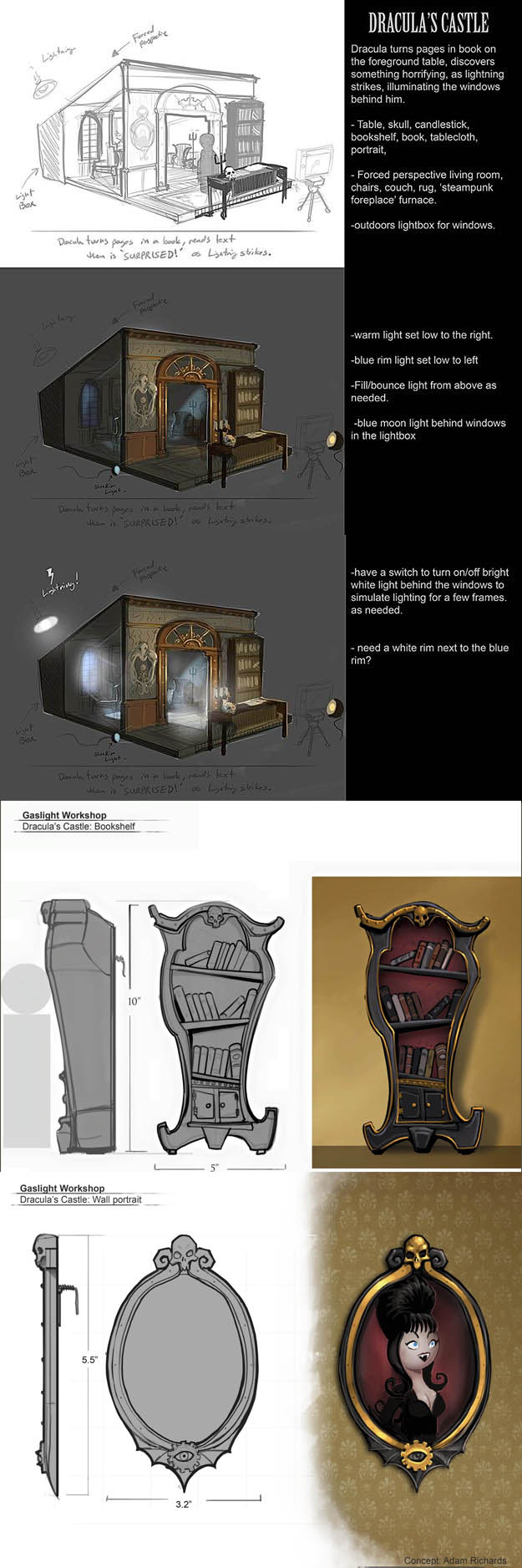 Gaslight workshop: Dracula's castle concepts