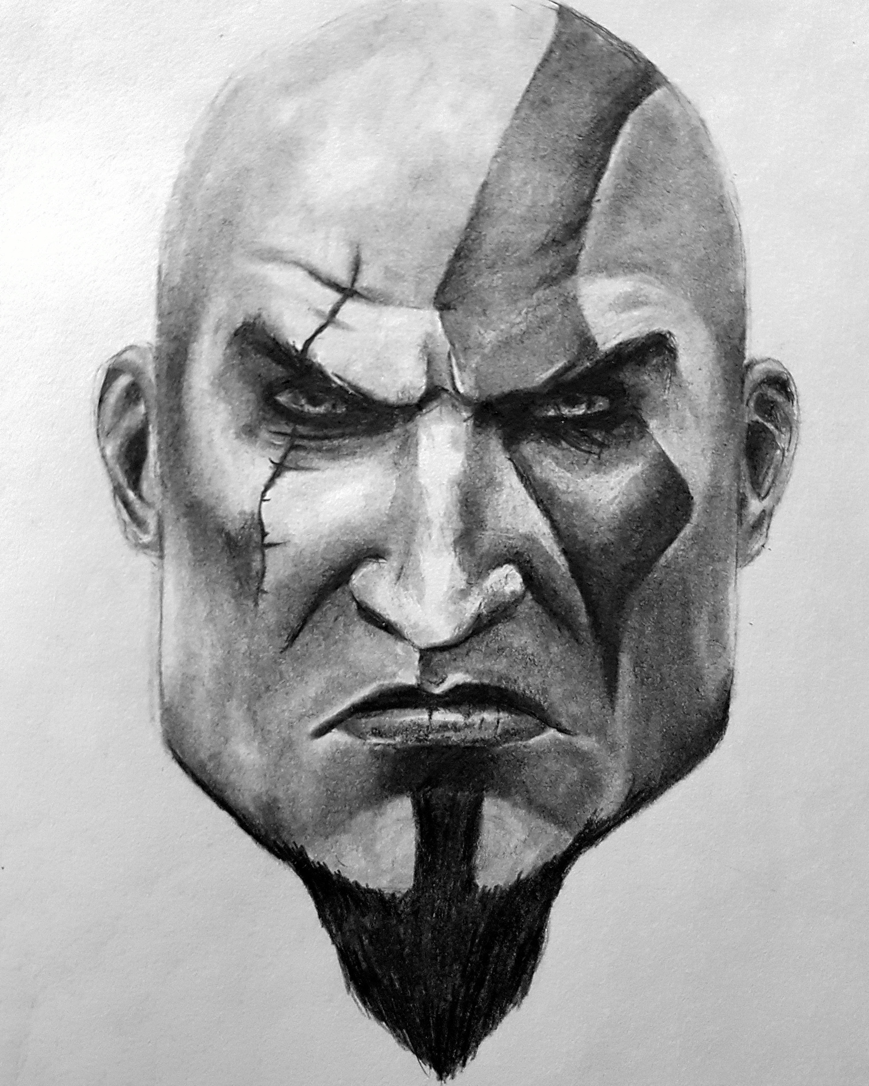 god of war 3 kratos drawing