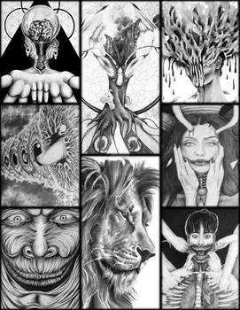 A compilation of ALL of my Black and White Art