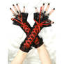 long fingerless gloves, arm warmers in gothic