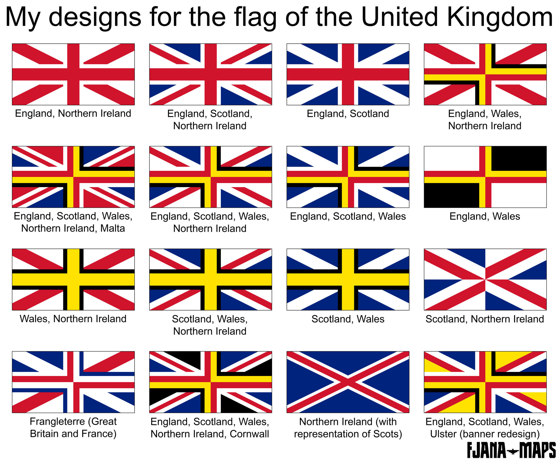 Fun Uk Flags My designs for the flag of the United Kingdom by Fjana on DeviantArt