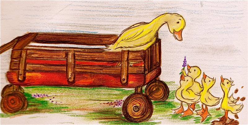 Duck Riding Deviantart Duck in a Wagon by JessicaAFitzgerald on DeviantArt