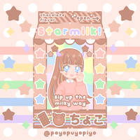 aesthetic kawaii chocolate star milk