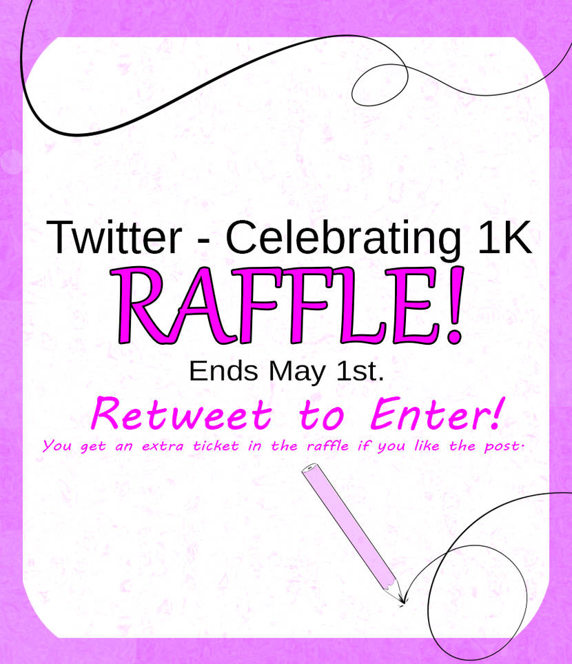 Twitter Raffle / Art-Giveaway - Celebrating 1K! by LoulabeIIe on DeviantArt
