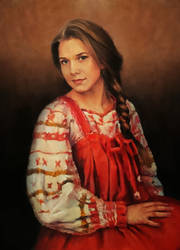 A girl in a traditional dress