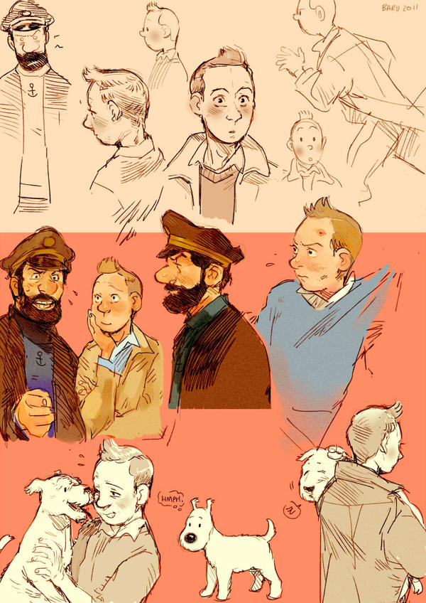 Tintin Deviantart Tintin doodles by Barukurii on DeviantArt