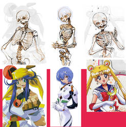 Anime girl skeletons