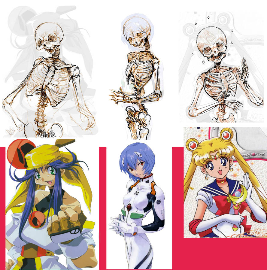 Anime girl skeletons by Barukurii on DeviantArt Anime girl skeletons by Barukurii on DeviantArt