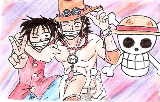 Luffy and Ace.