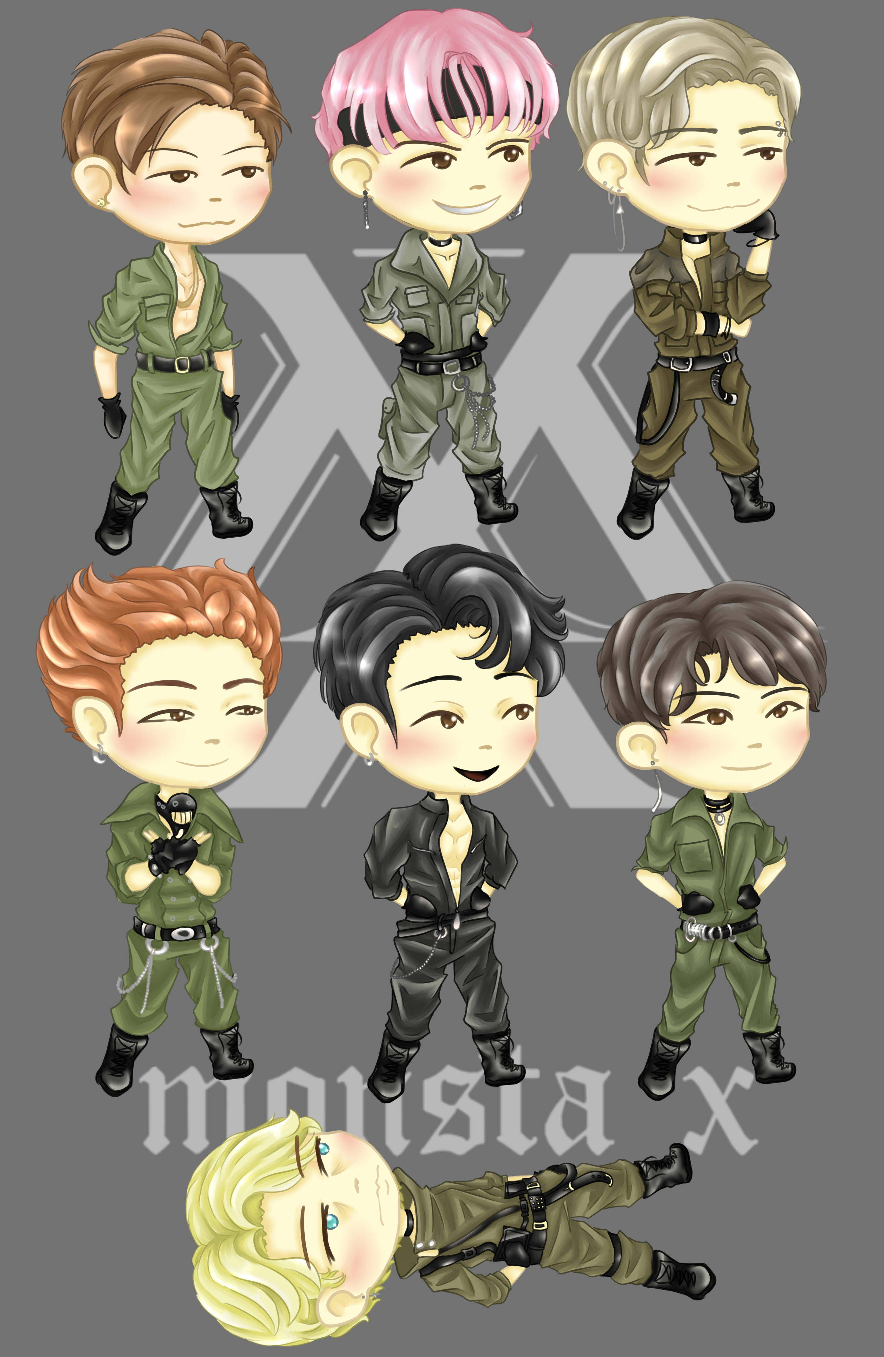 monsta x stickers by dimmusho on deviantart