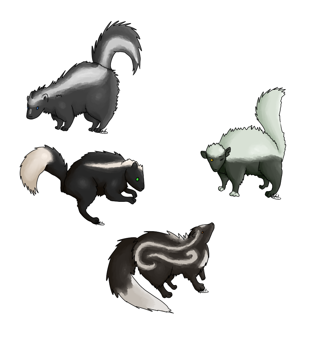 Skunk Adoptables (3/4 open)