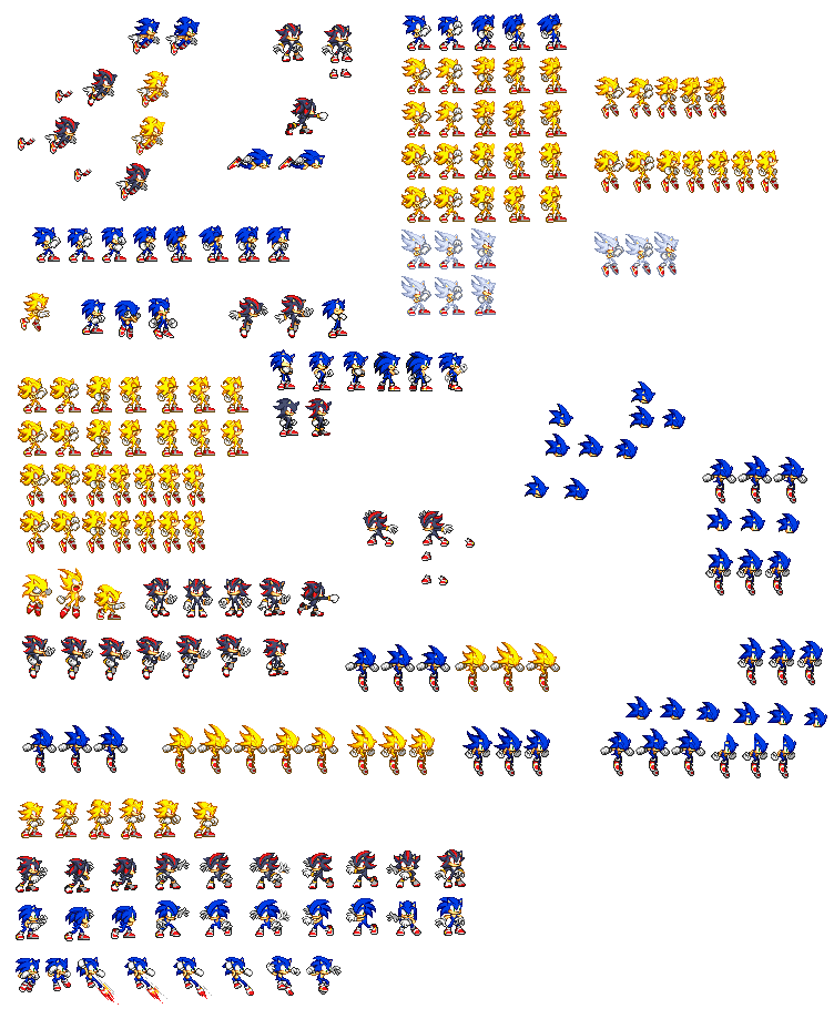 Super Chaos Shadow(?) REMAKE sprites sheet by TheRealSeth644 on DeviantArt