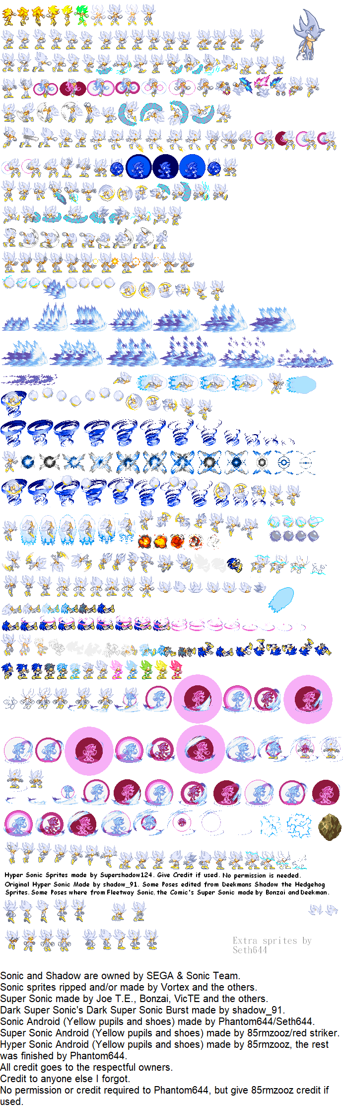 Super Chaos Shadow(?) REMAKE sprites sheet by TheRealSeth644 on DeviantArt