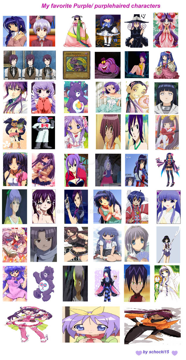 My favorite purple haired characters by schocki15 on DeviantArt