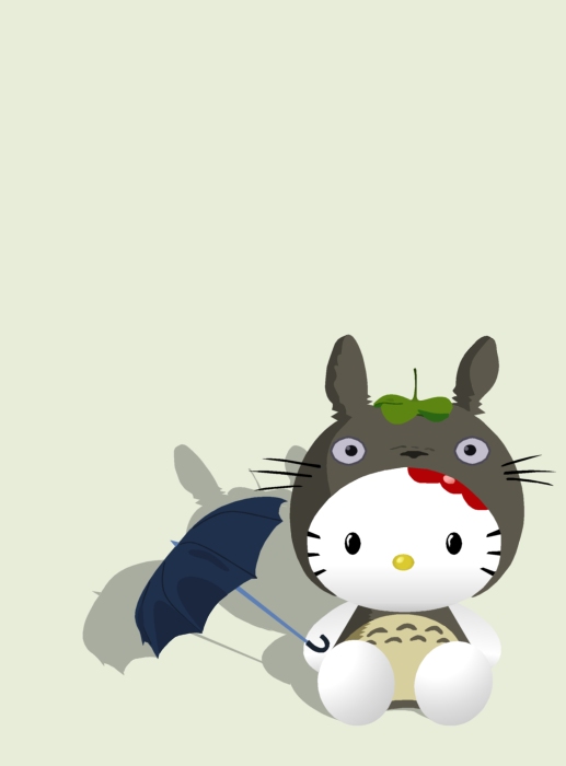 Hello Kitty Totoro Vector