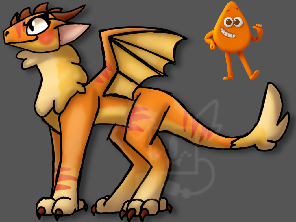 Scratch art: Orange Dragon Collarserpent by Ultimate--lol on DeviantArt