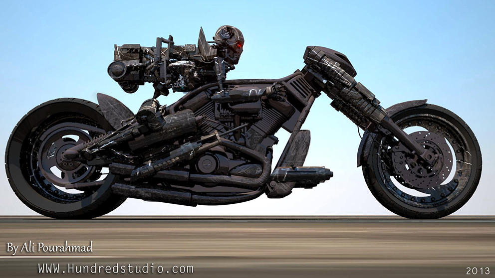 Terminator Riding Bike Terminator Bike by RajanRai on DeviantArt