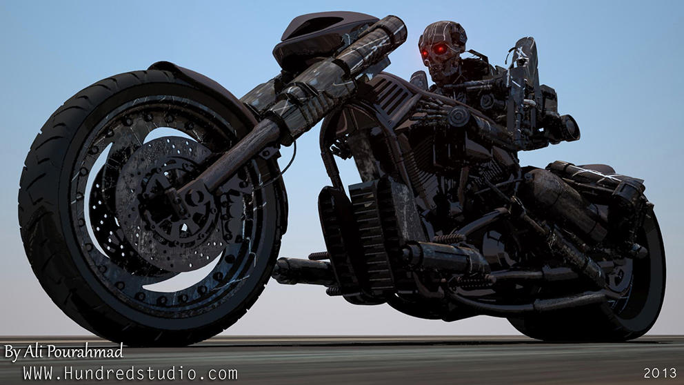 Terminator Riding Bike Terminator bike by RajanRai on DeviantArt