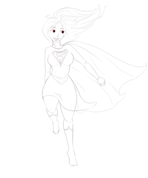 super girl lineart