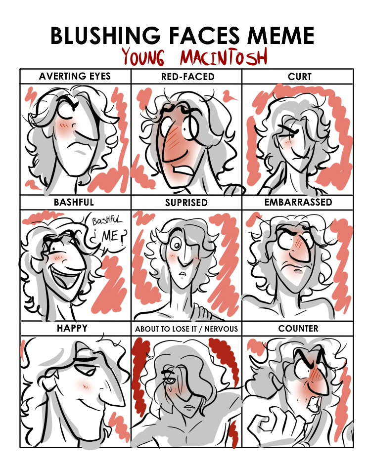 blushing faces meme Young Macintosh