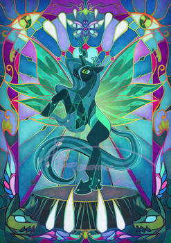Queen Chrysalis - Stained Glass Window