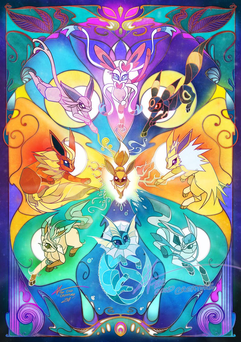 Cold Creatures Eeveelution Stained Glass by Cold-Creature on DeviantArt