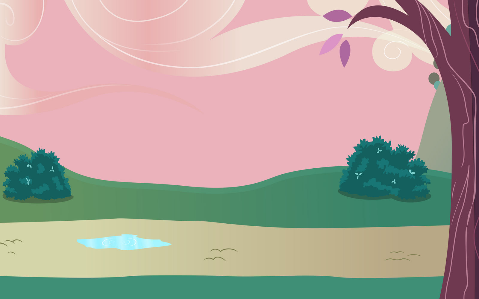 background: Ponyville Outskirts (S02E17) by crasydwarf