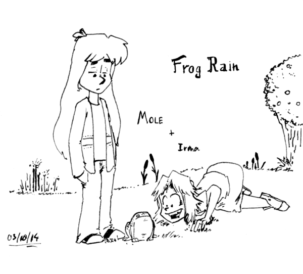 Inktober 2014 - #03 - Mole and Irma Find a Frog