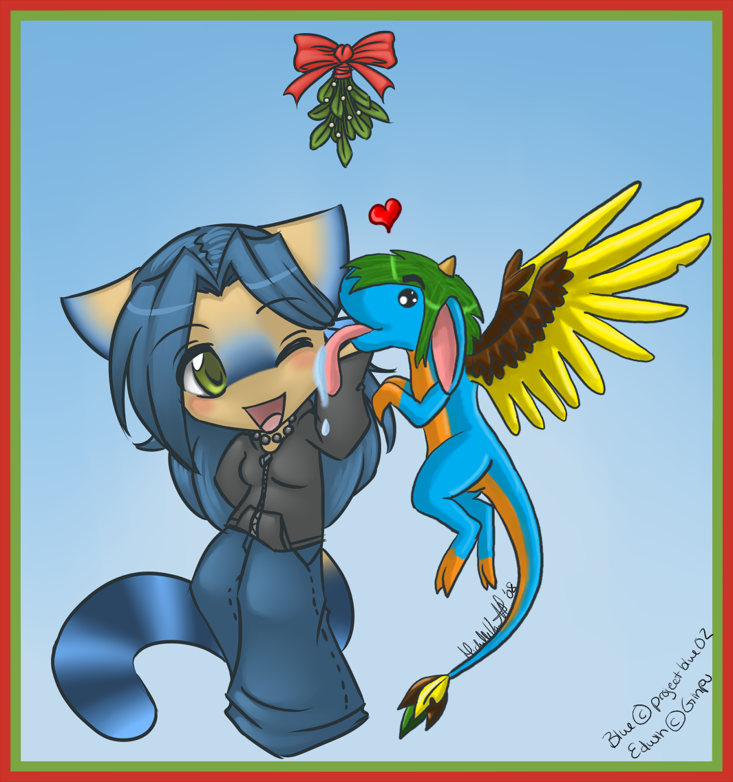 Mistletoe with Blue