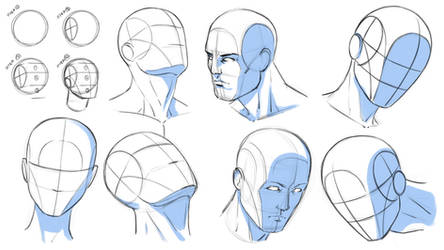 How to Draw Heads at Various Angles - Reference by robertmarzullo