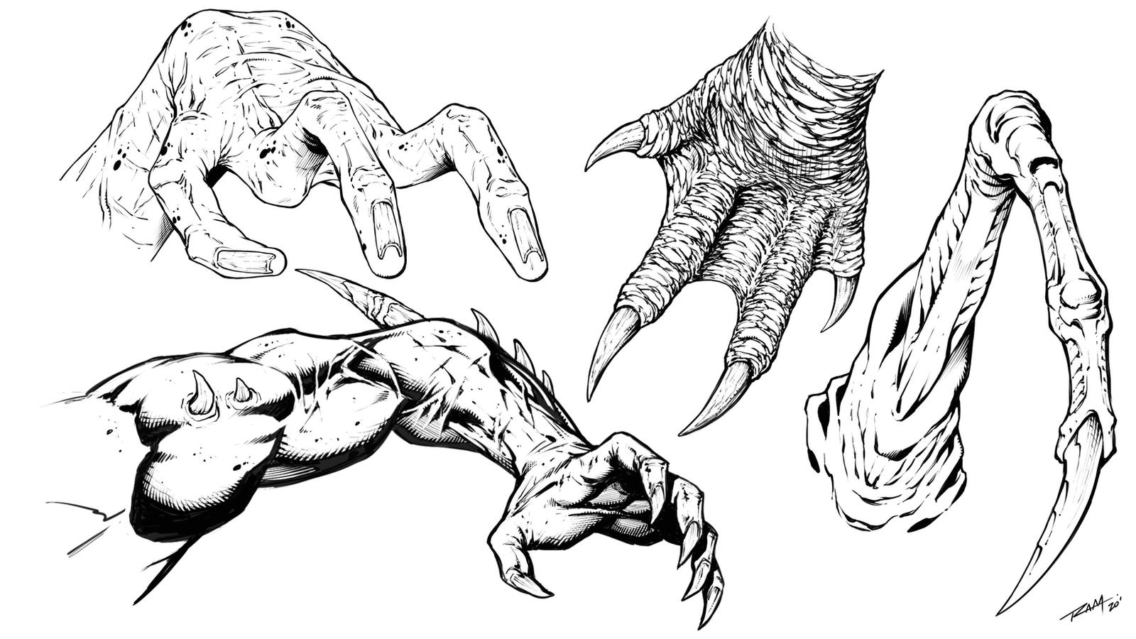 Creature Hand Examples Creature Arms and Hands by robertmarzullo on DeviantArt